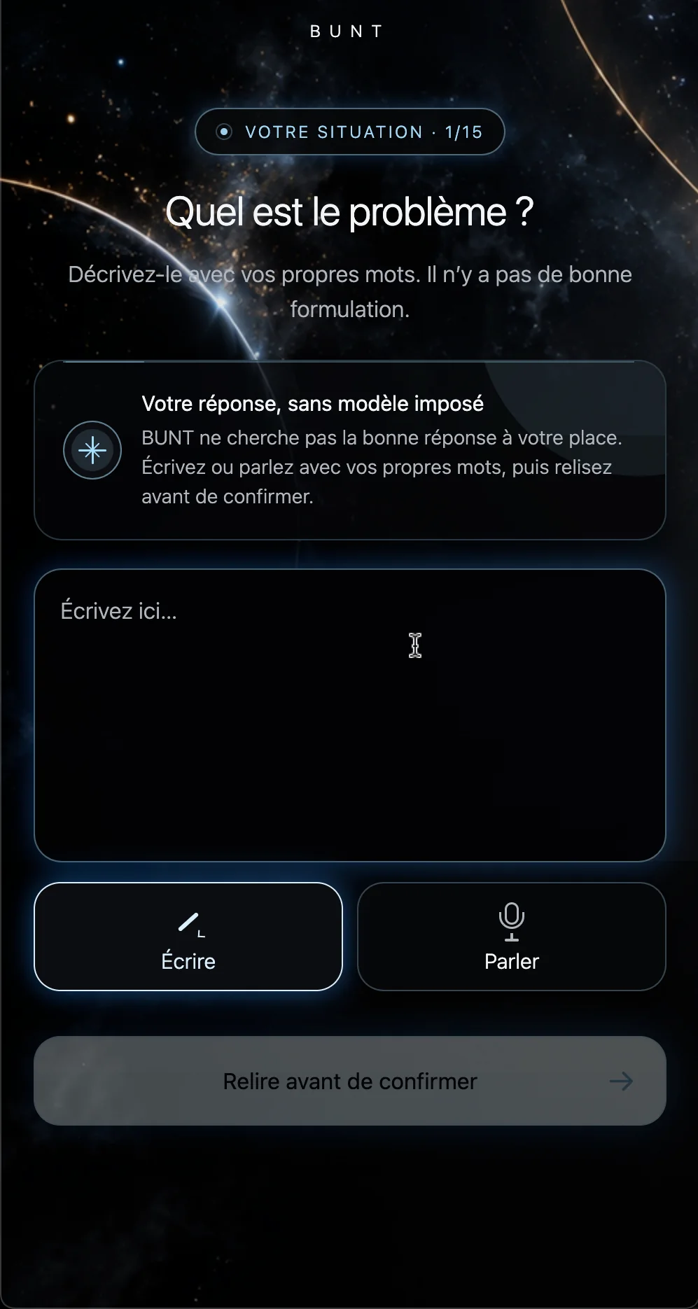BUNT application interface preview